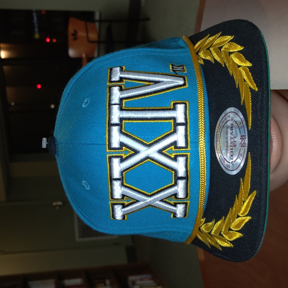 Bruno Mars XXIV 24k Embroidered Snapback Hat Cap Teal Black Mens
